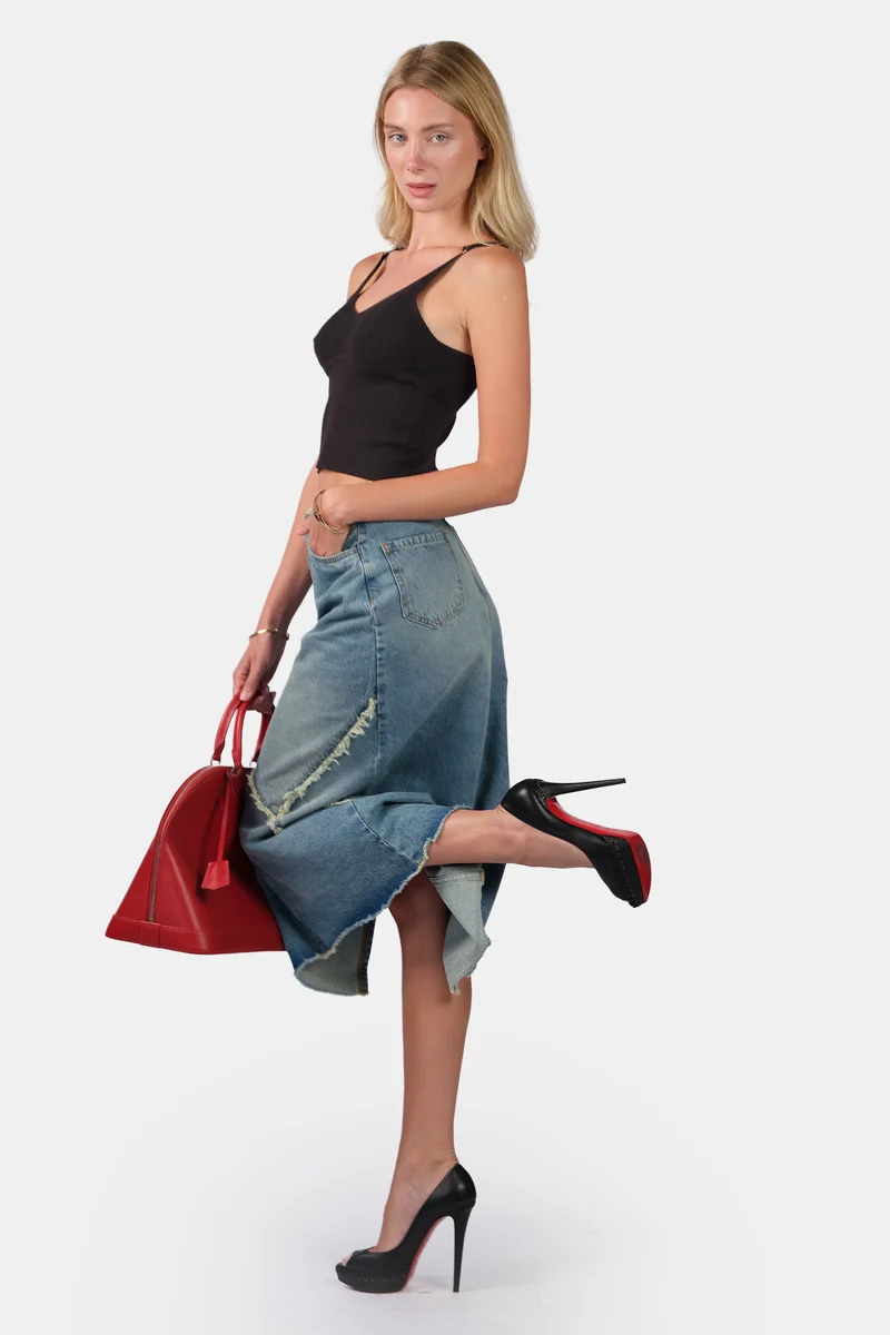 Ariey Cami|Viscose V-Neck Slim Fit Strappy Knit Cami