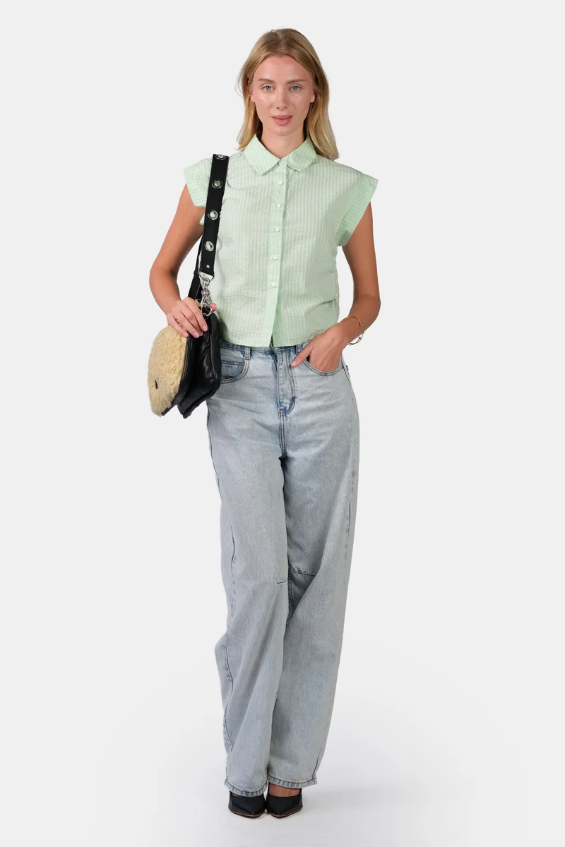 Rova|100% Cotton Ruched Shirt