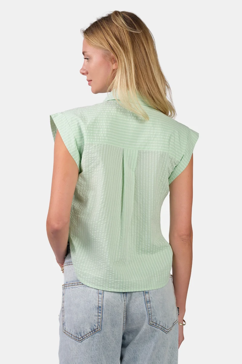 Rova|100% Cotton Ruched Shirt