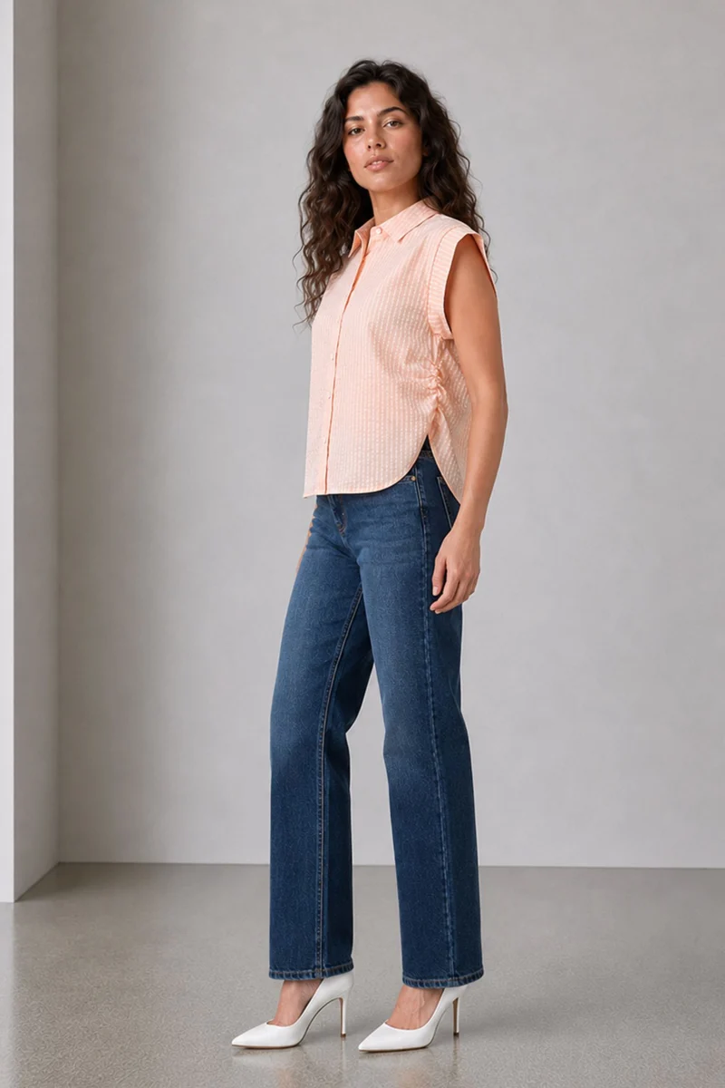 Liso|100% Cotton Ruched Shirt
