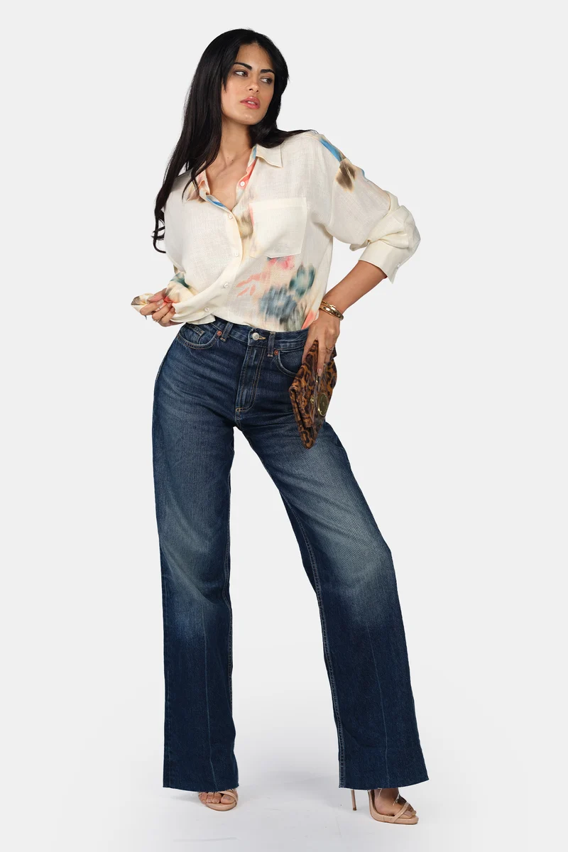 Leni|Linen Button Down Oversized Shirt