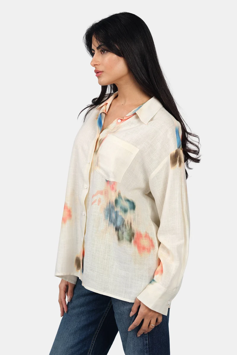 Leni|Linen Button Down Oversized Shirt