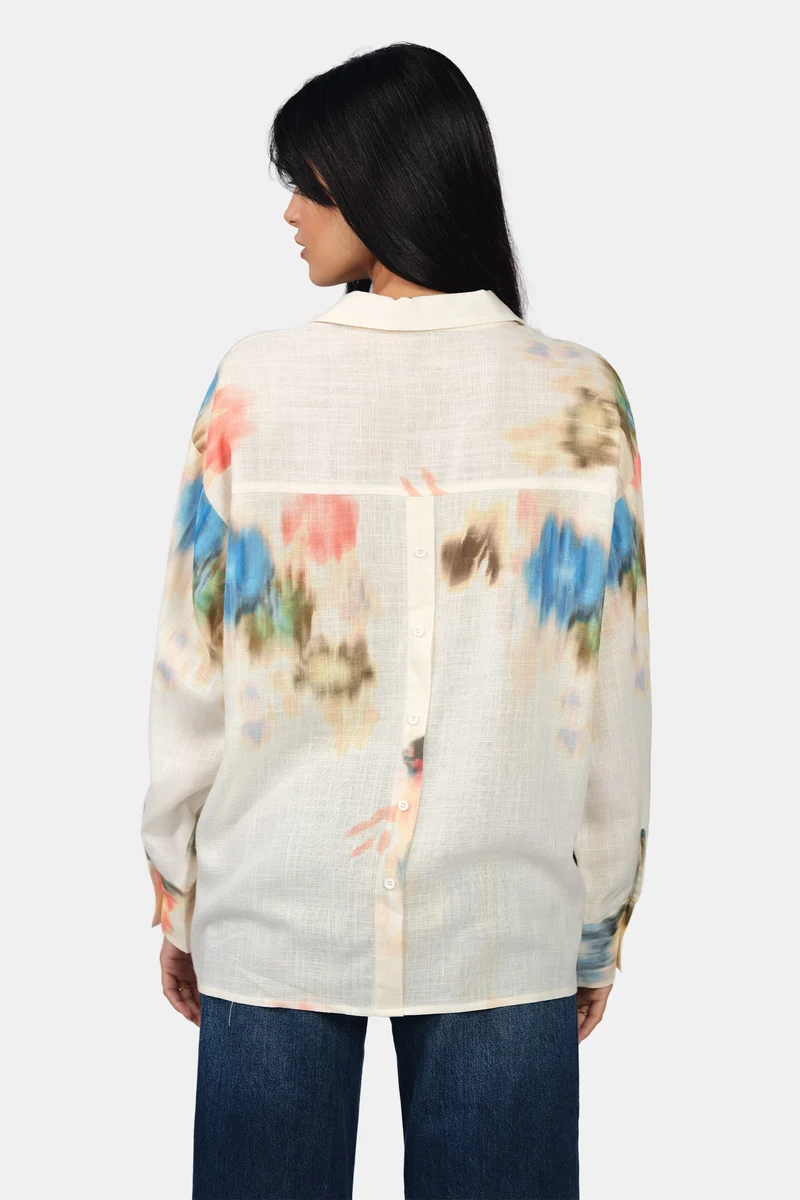 Leni|Linen Button Down Oversized Shirt