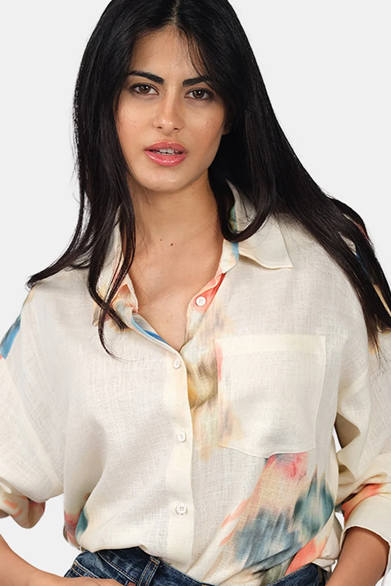 Leni|Linen Button Down Oversized Shirt