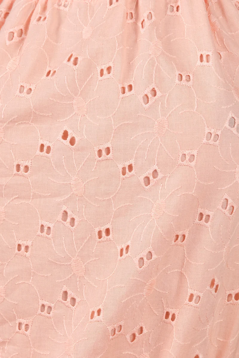 Sataara|100% Cotton Schiffli Halter Maxi Dress
