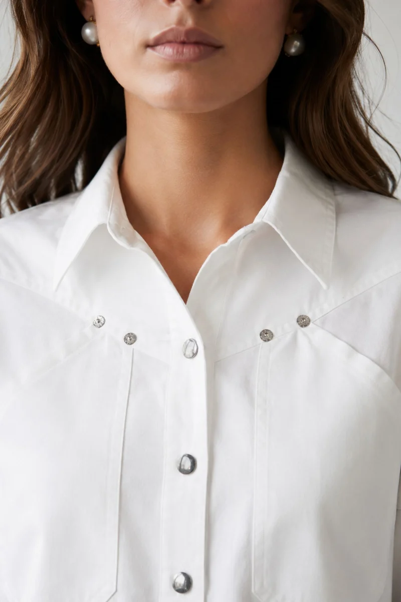 Zerina|Cotton Stretch Oversized Utility Shirt