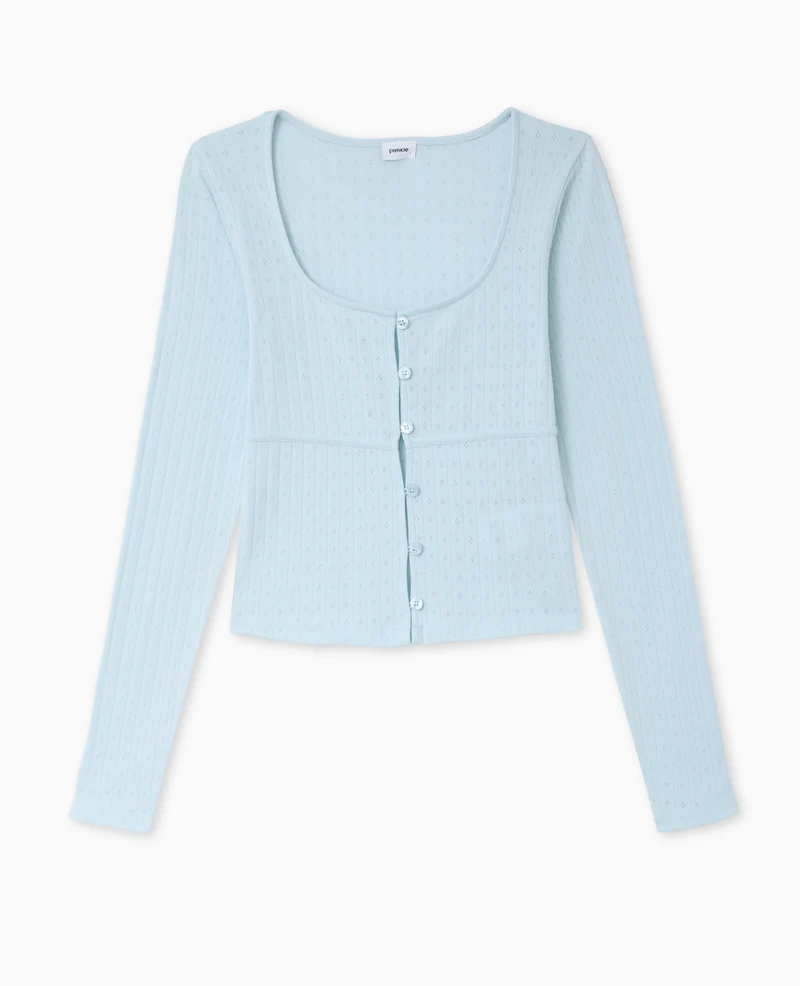 Top cardigan en maille fantaisie