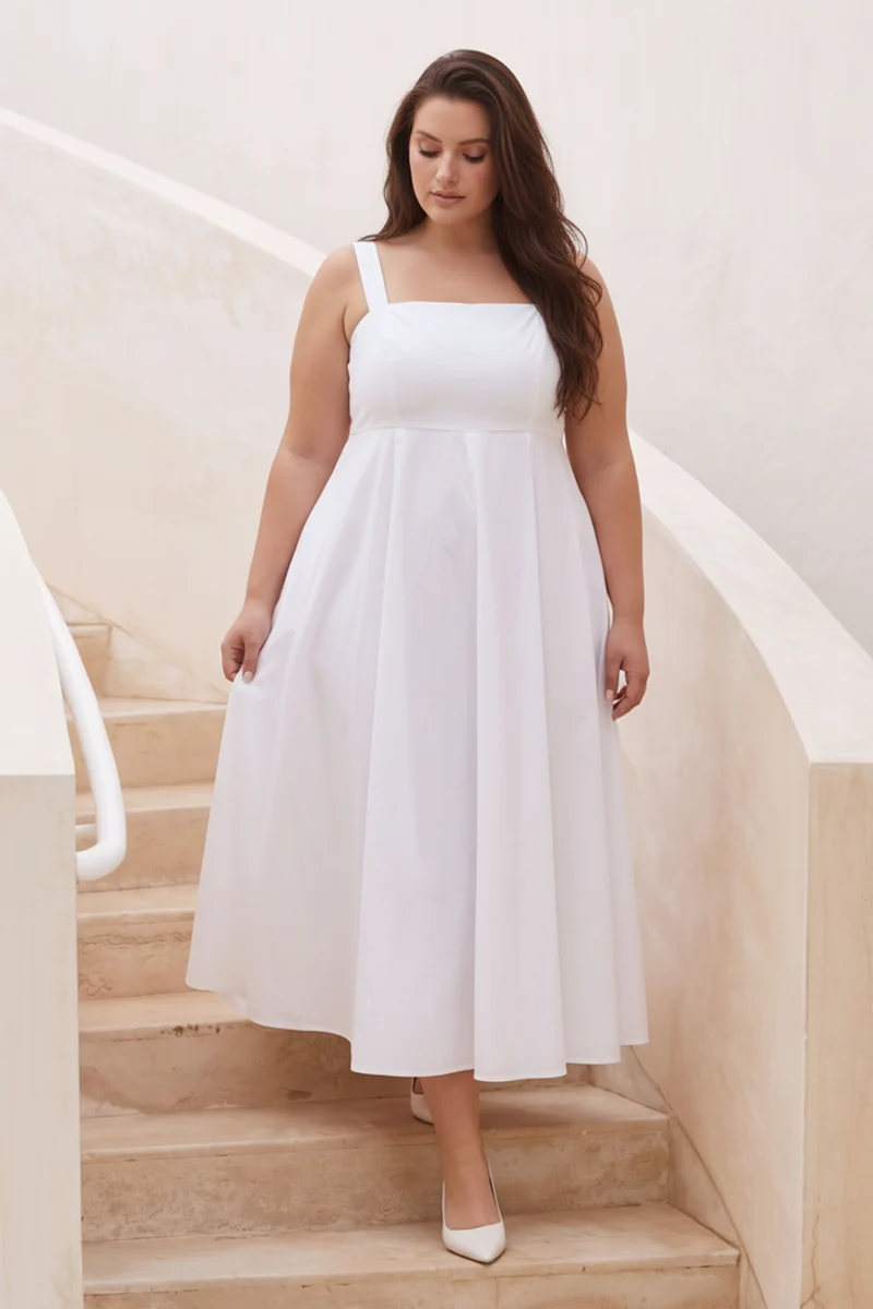 Canan|100% Cotton Fit And Flare Dress With Bow