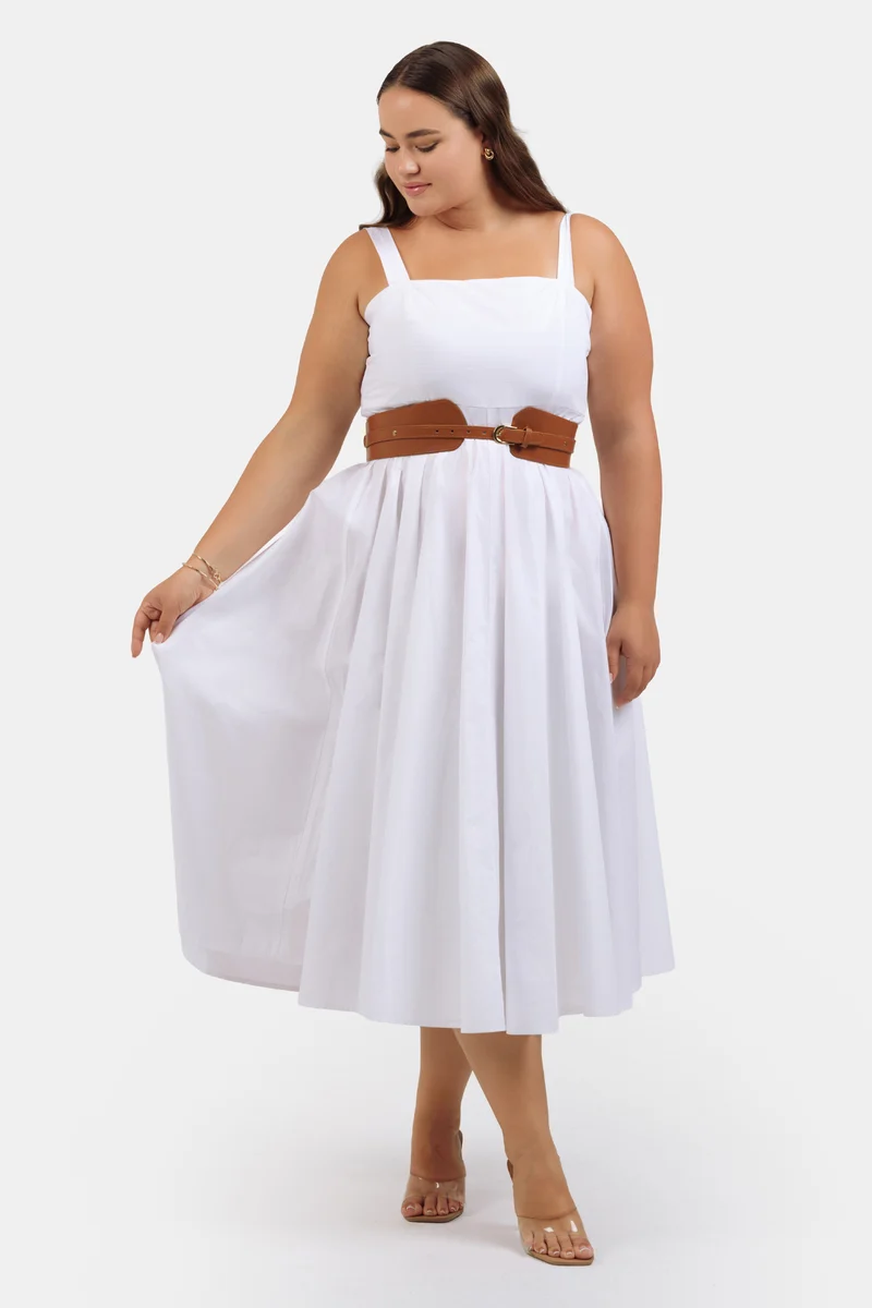 Canan|100% Cotton Fit And Flare Dress With Bow