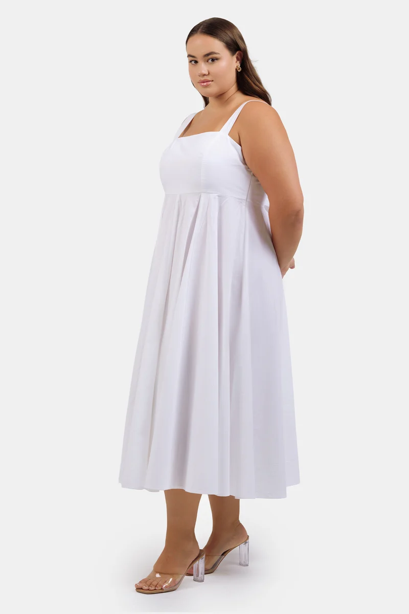 Canan|100% Cotton Fit And Flare Dress With Bow
