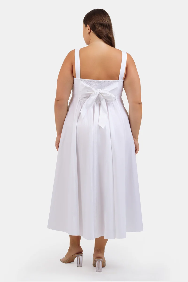 Canan|100% Cotton Fit And Flare Dress With Bow