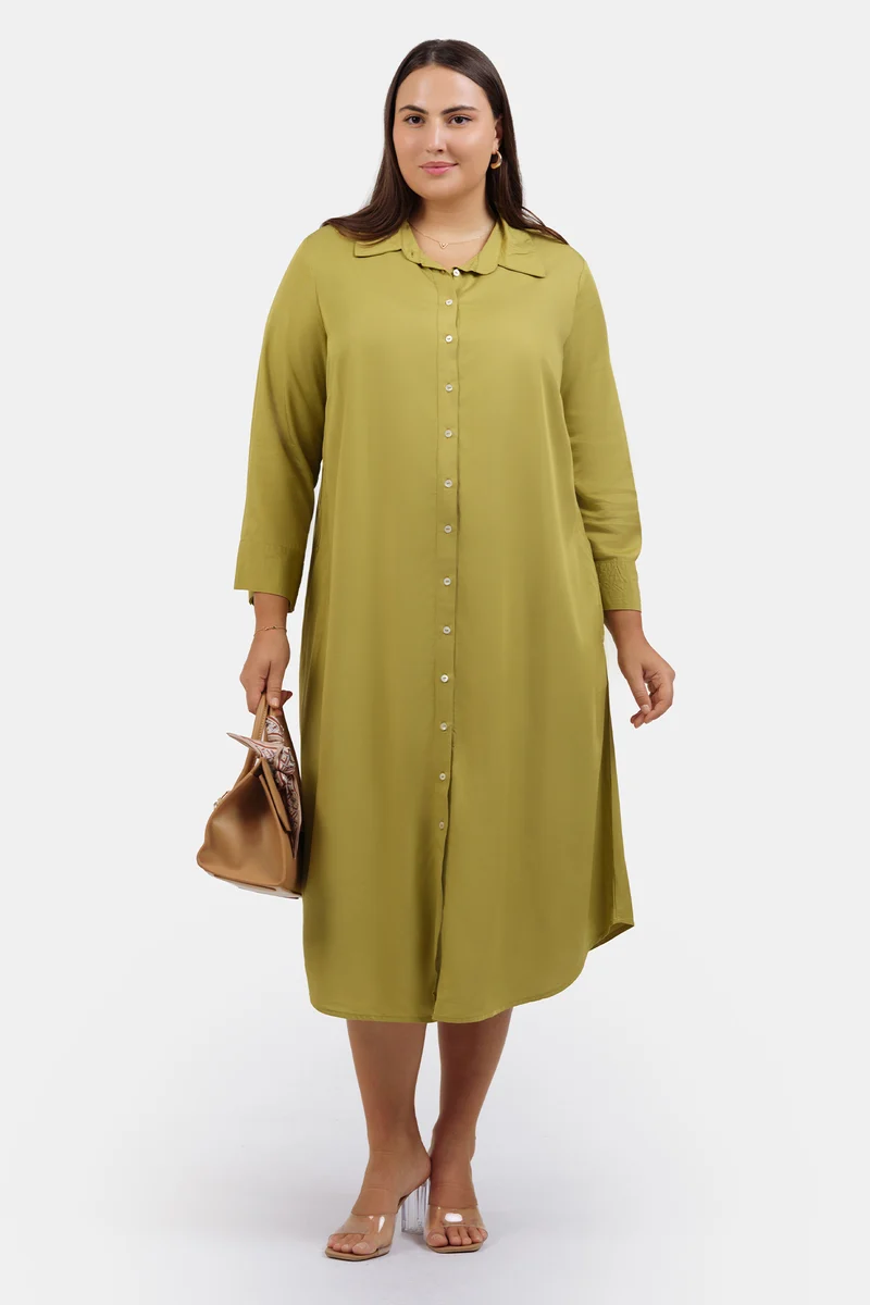 Aysegul|100% Tencel Midi Dress With Belt