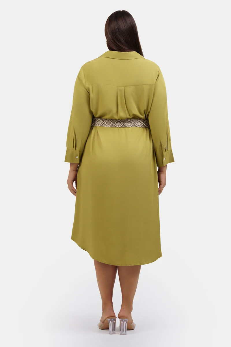 Aysegul|100% Tencel Midi Dress With Belt