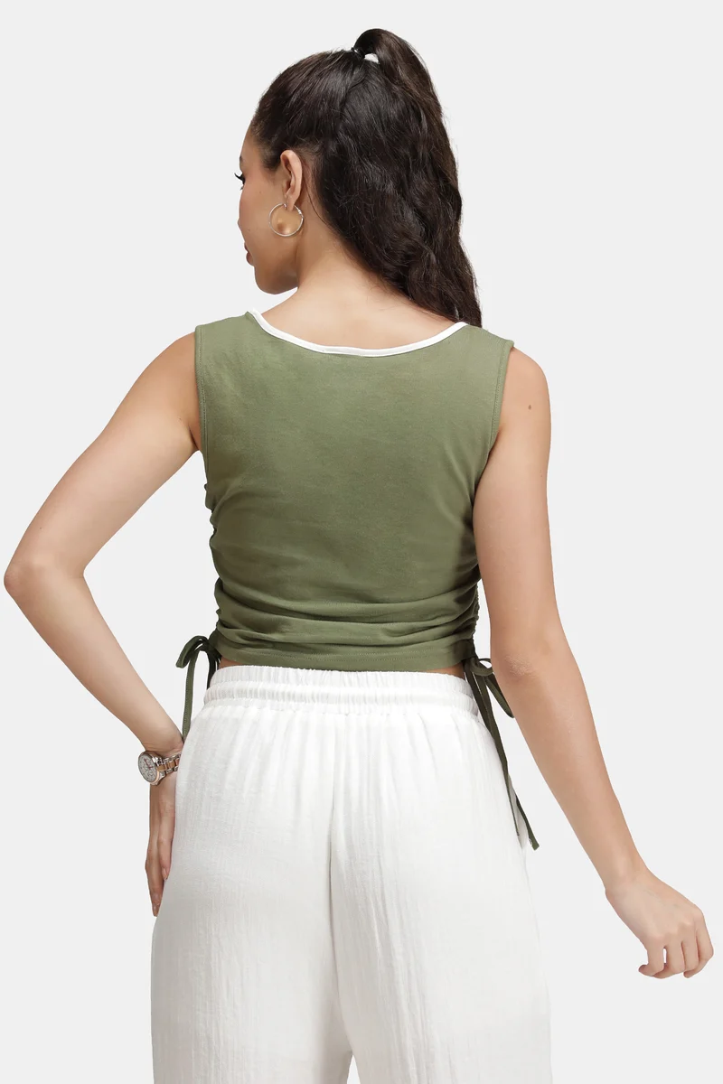Terra|100% Cotton Graphic Top With Drawstrings