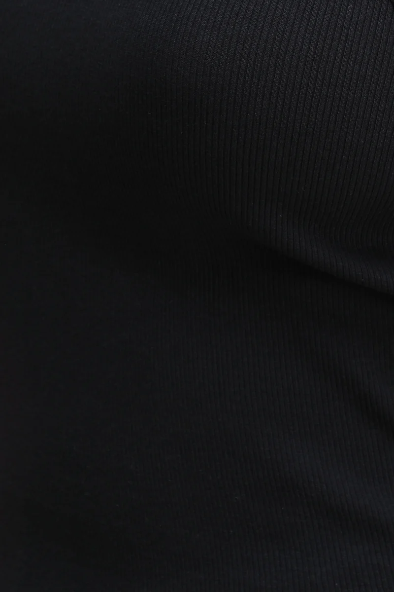 Keir|Cotton Black Ribbed Tank Top