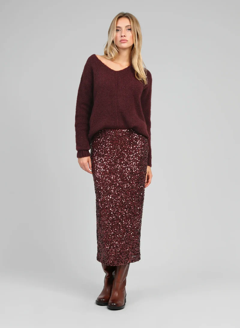 JUPE MIDI JURYFA wine