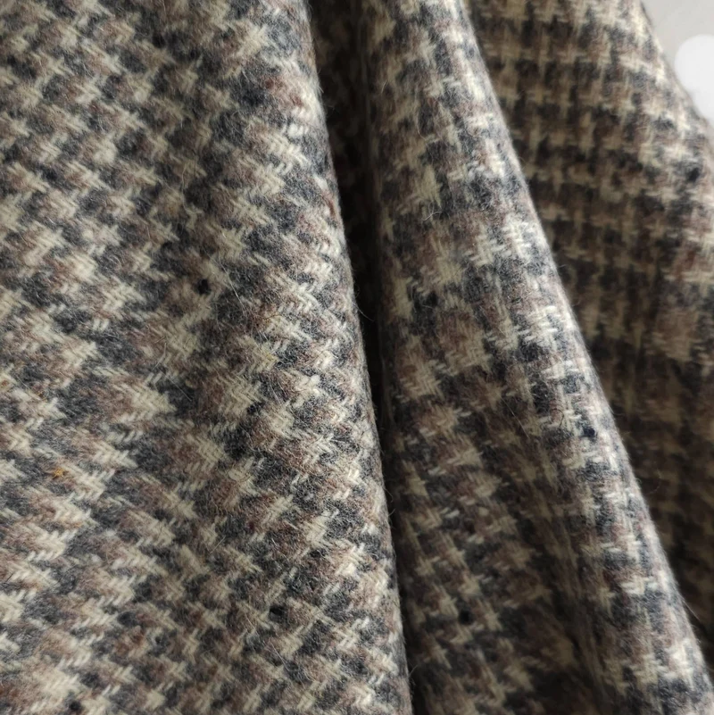 Pure laine | Carreaux | Crème et taupe