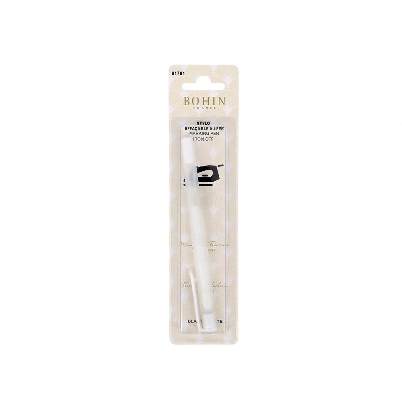 BOHIN | Stylo Effaçable au Fer | Blanc