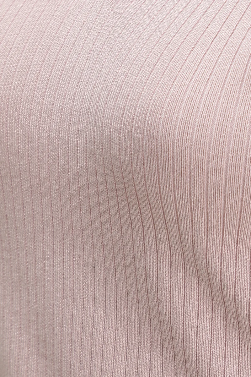 Mica|Viscose Ribbed Knit Crop Polo Vest