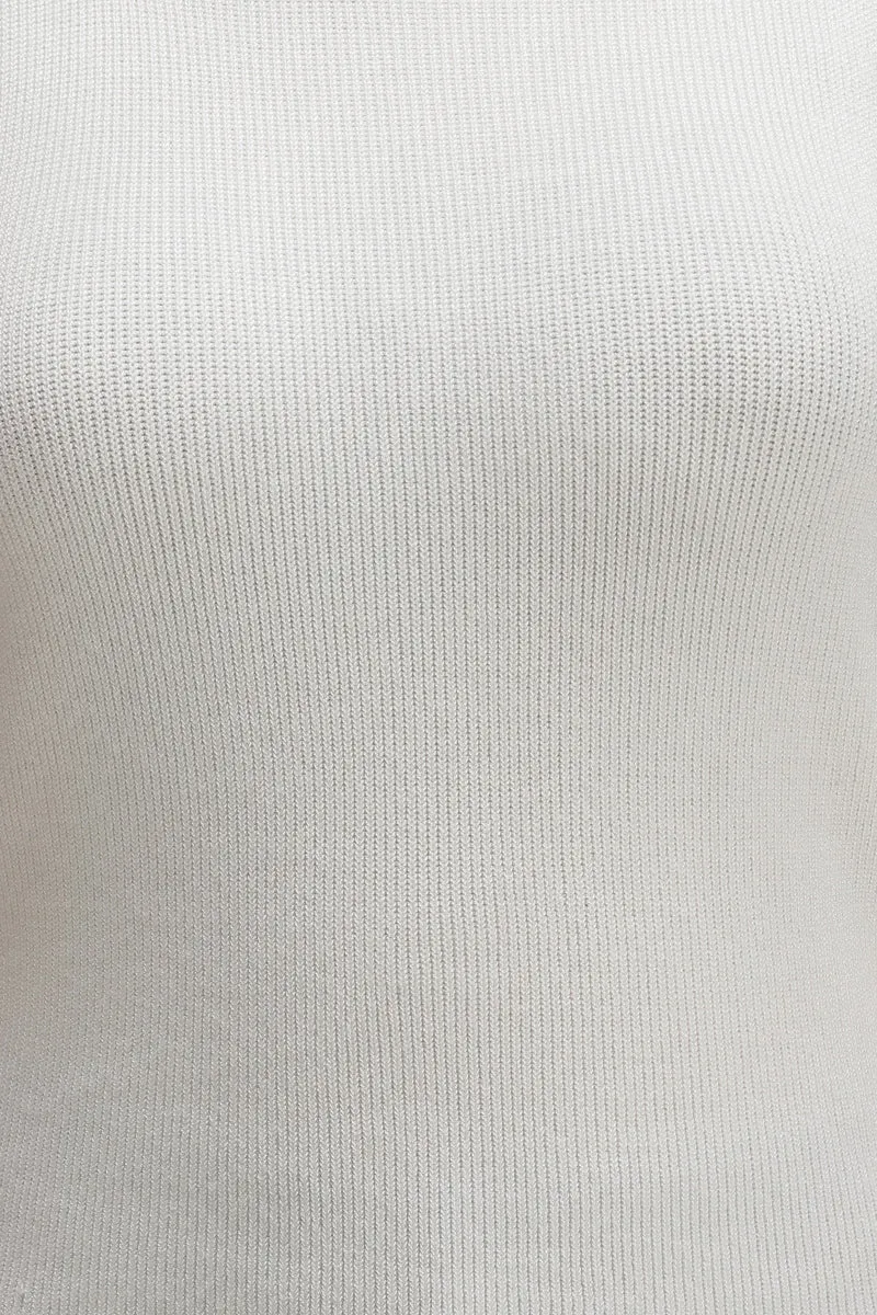 Alwin|Viscose Asymmetric Cut-Out Flat Knit Tank