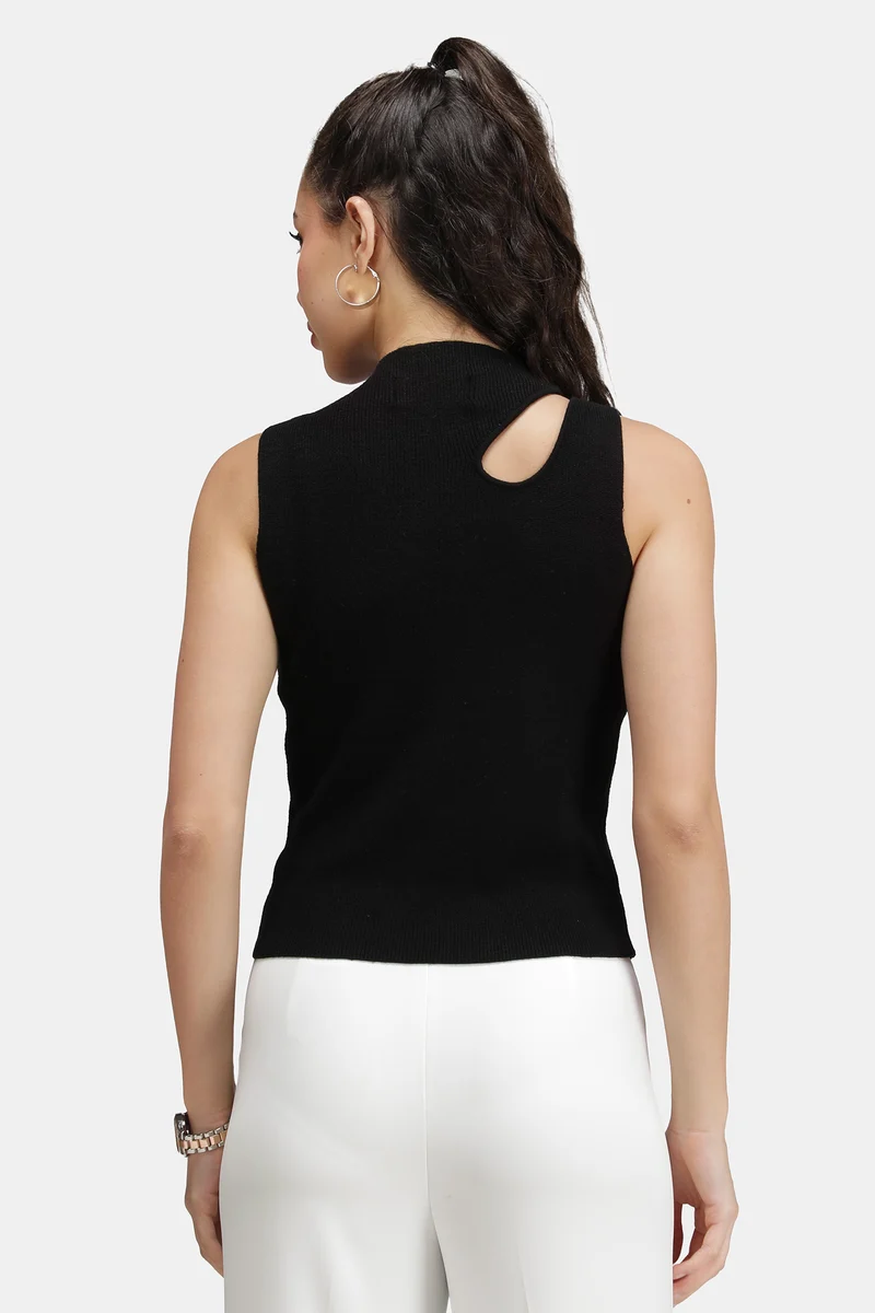 Tobin|Viscose Asymmetric Cut-Out Flat Knit Tank