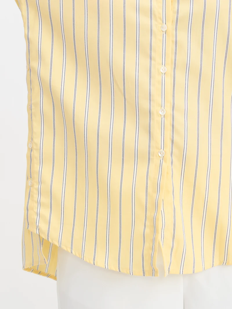 Elan|100% Cotton Stripe Button Down Shirt