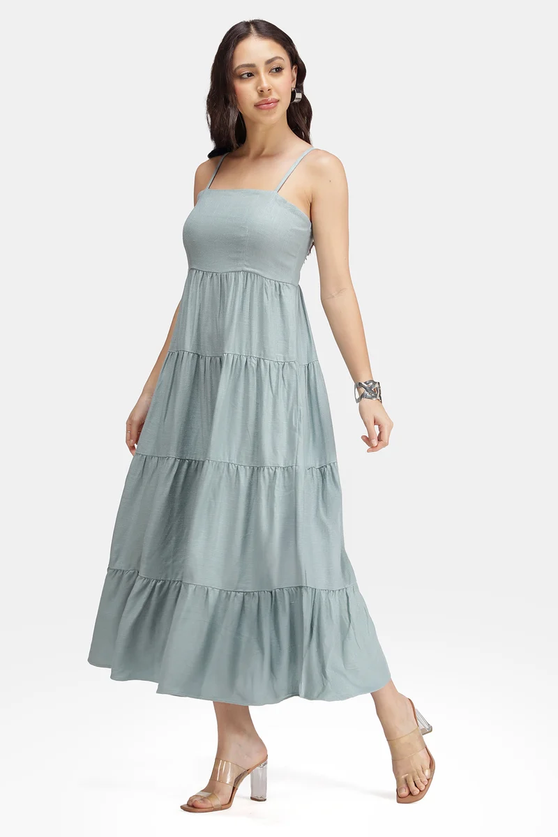 Grecia|Linen Strappy Maxi Sleeveless Dress