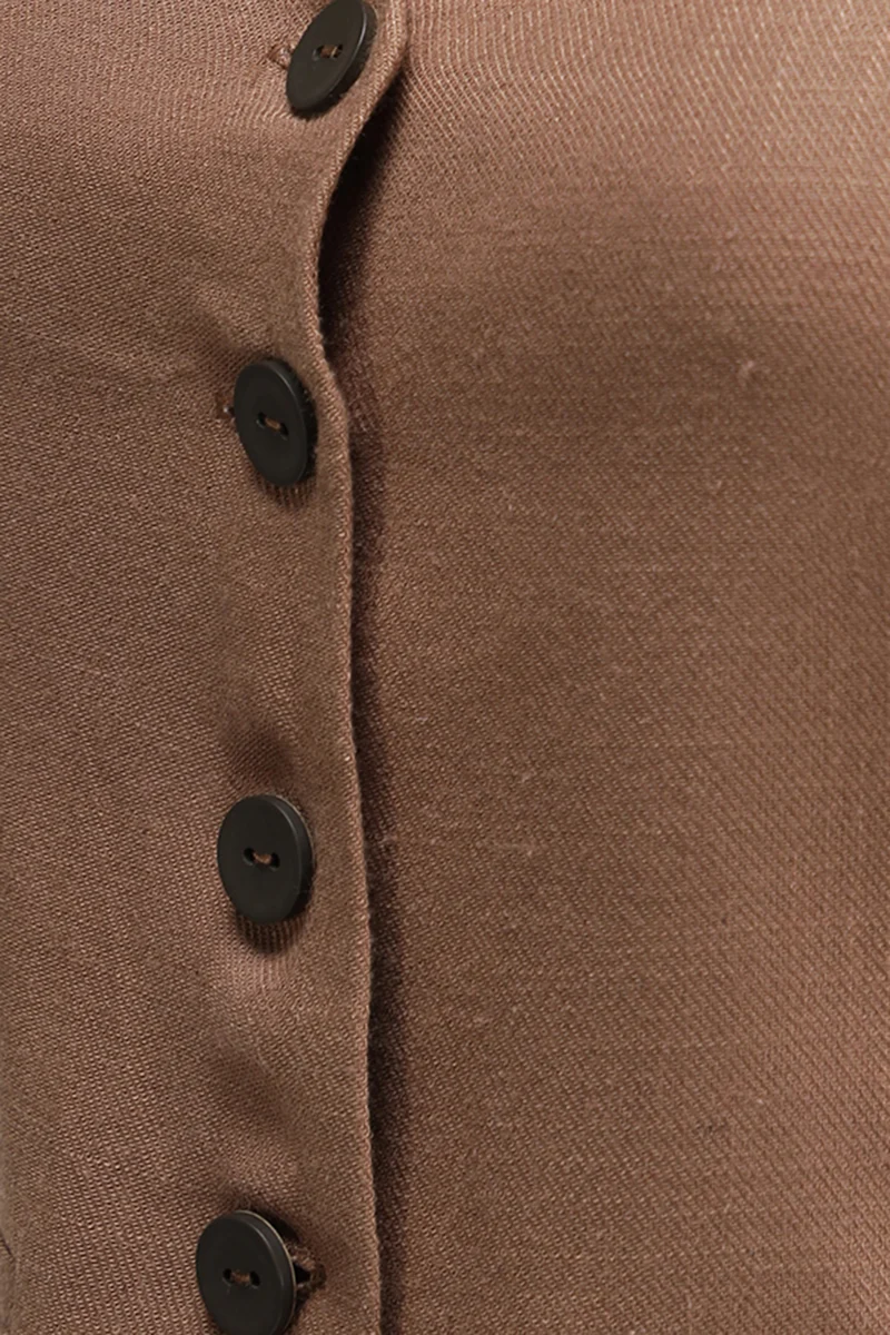 Tilda|Linen Asymmetric V-Neck Vest