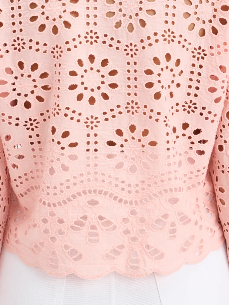 Siria|100% Cotton Schiffli Boxy Shirt