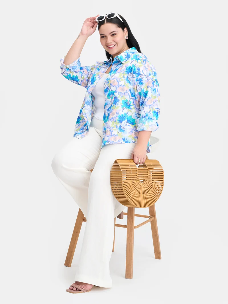 Duba|Linen Printed Button Shirt