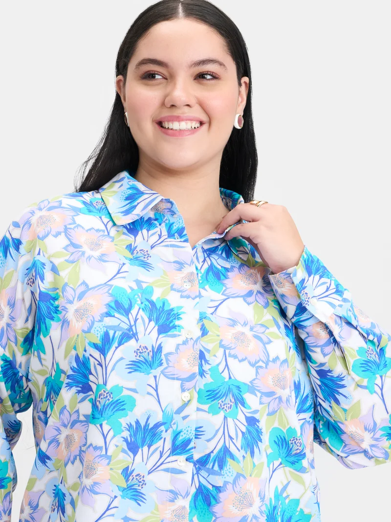 Duba|Linen Printed Button Shirt