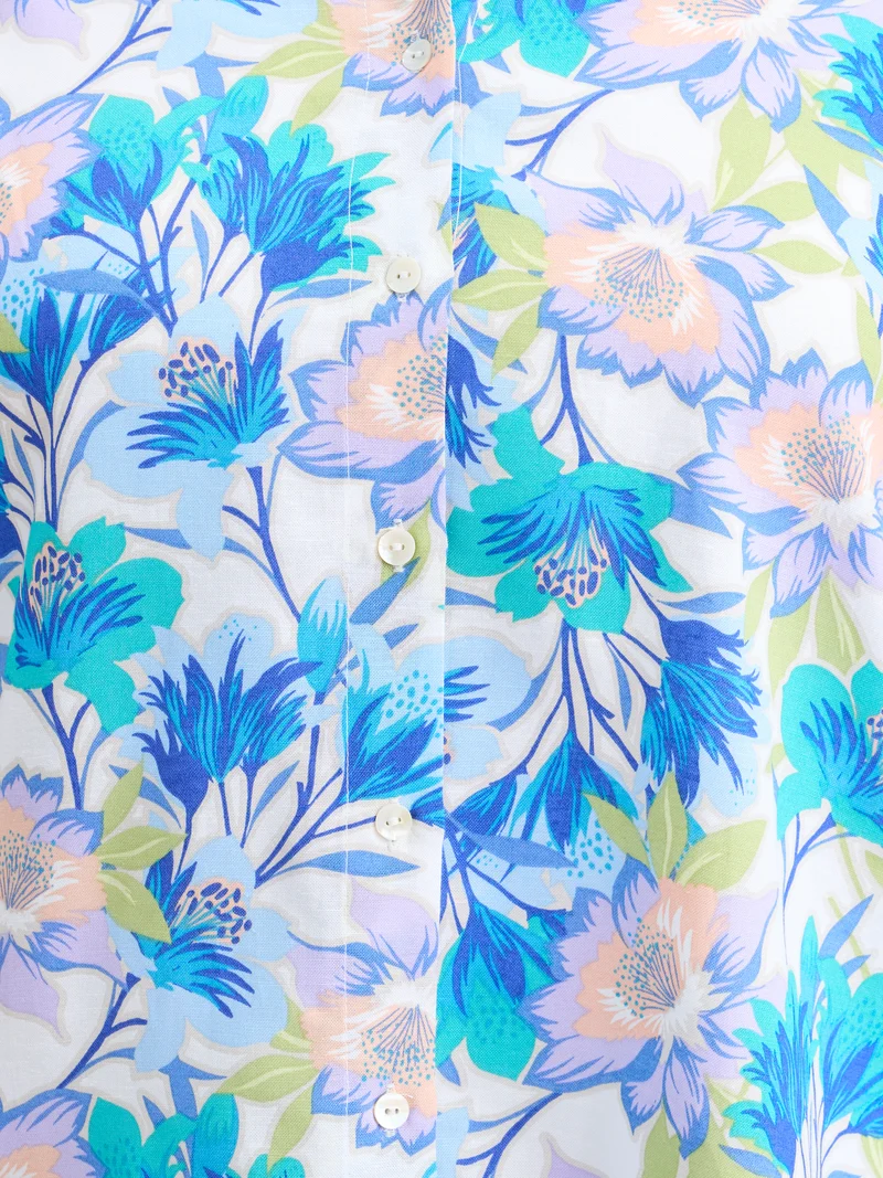 Duba|Linen Printed Button Shirt