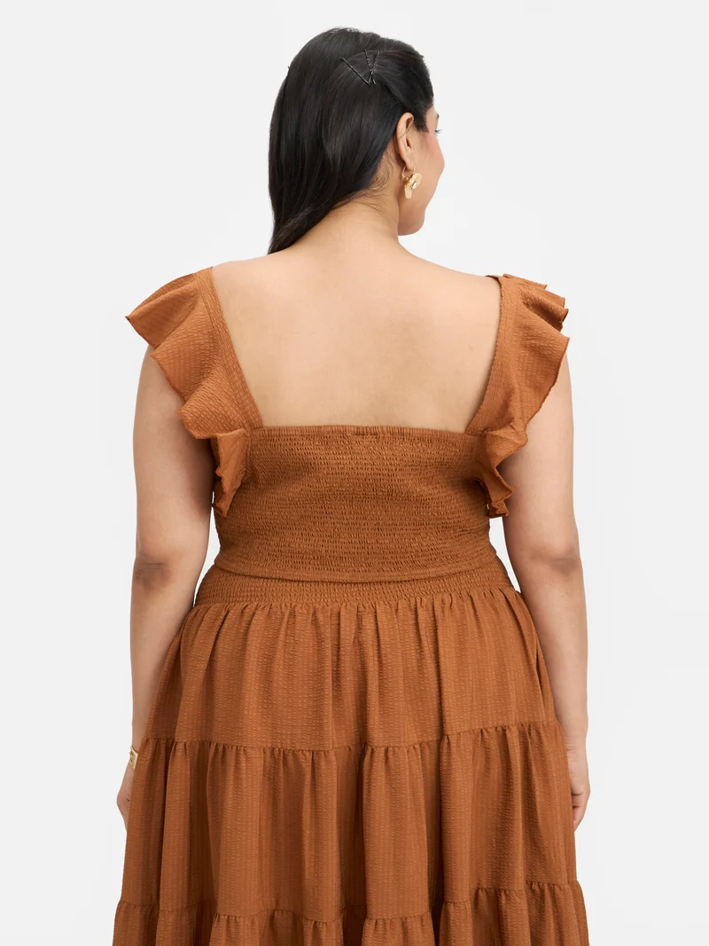 Miraki Top|Bubble Crepe Ruffle Strap Top