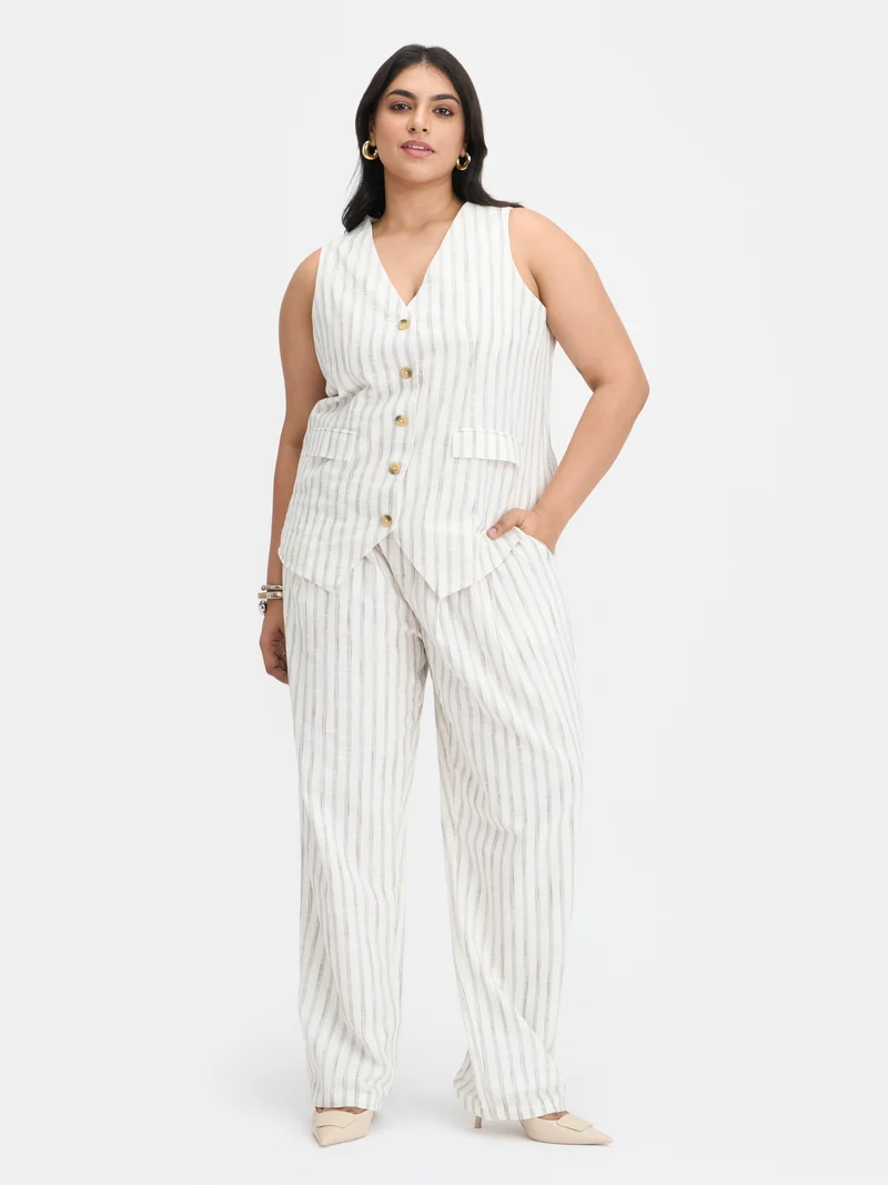 Delany Top Btc|100% Cotton Sleeveless Vest With Buttons