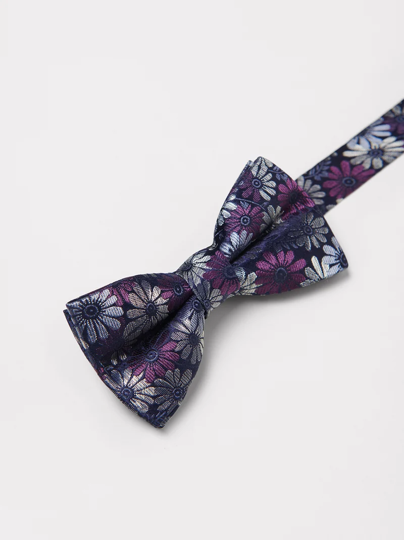 Nœud papillon 100% soie fleuri