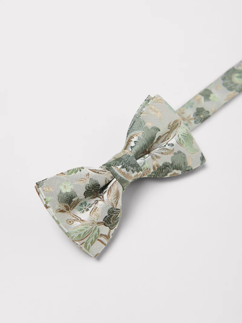 Nœud papillon 100% soie fleuri