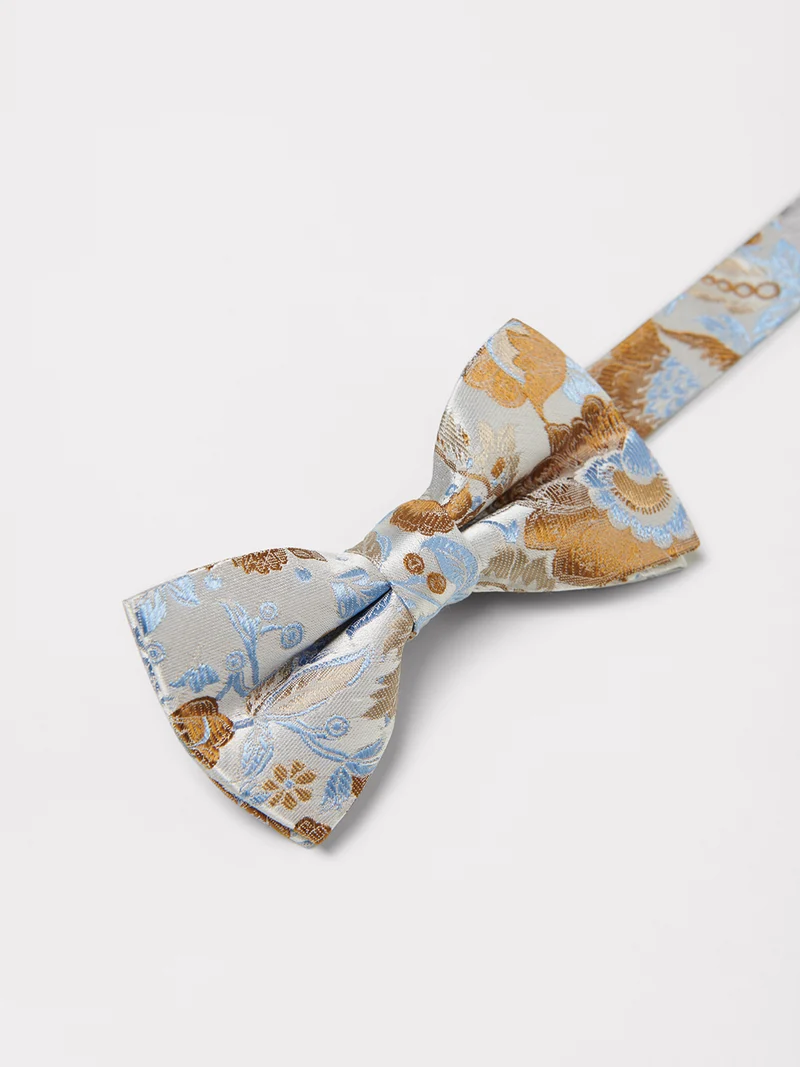 Nœud papillon 100% soie fleuri