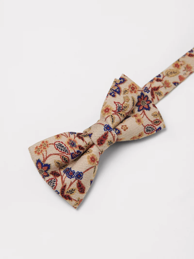 Nœud papillon 100% laine fleuri