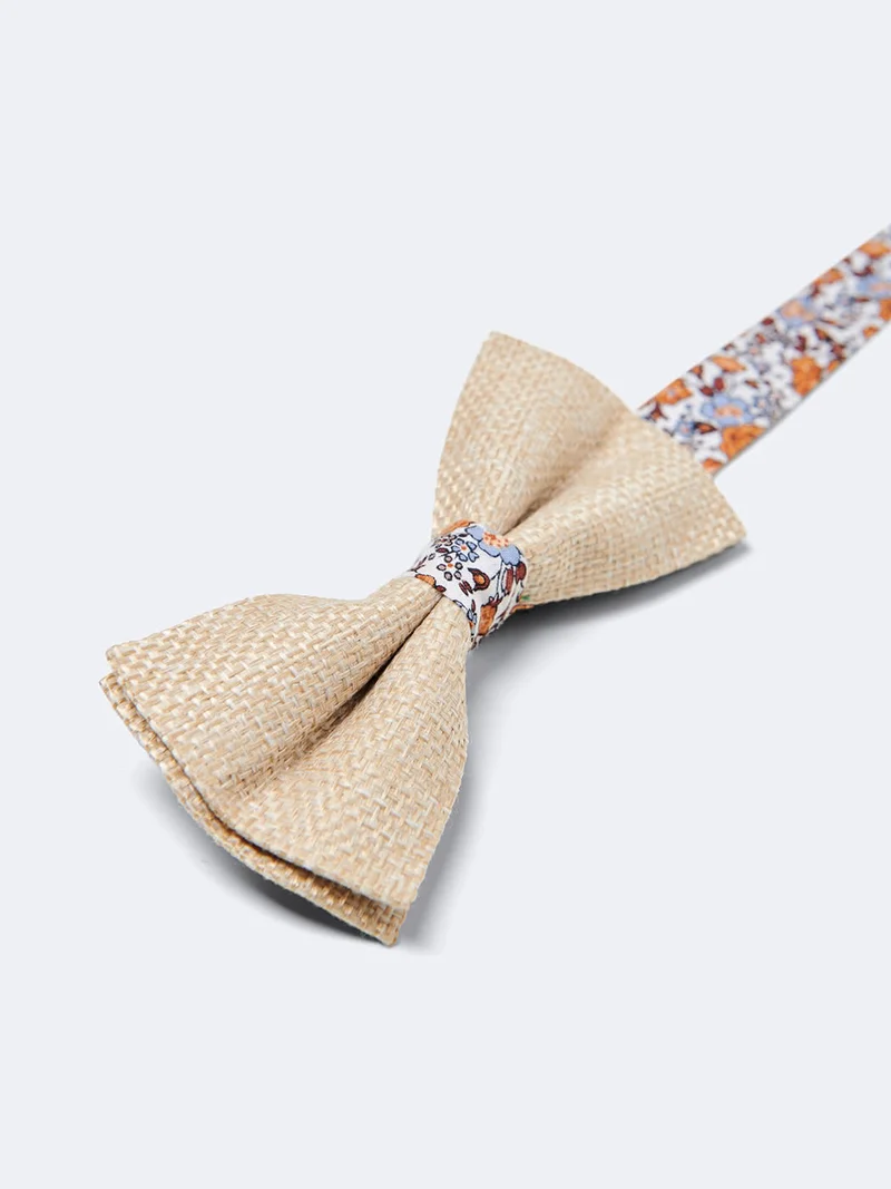 Noeud papillon esprit jute fleuri