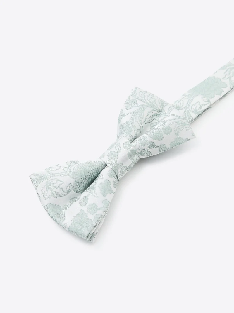 Nœud papillon fleuri en soie mélangée