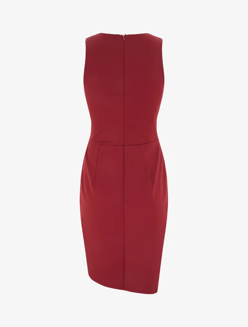 Robe portefeuille sans manches à sequins - Bordeaux