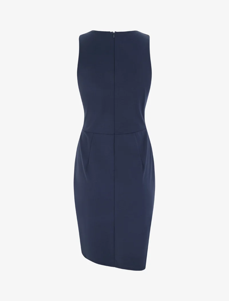 Robe portefeuille sans manches à sequins - Marine