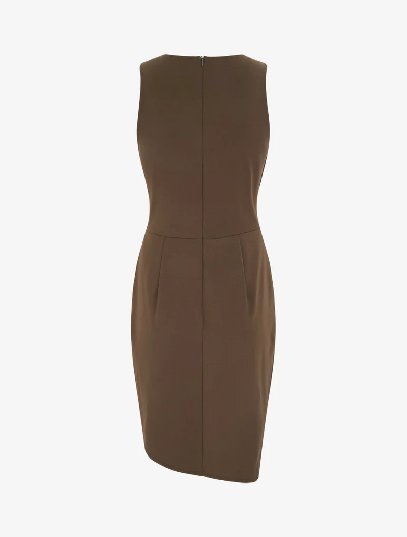 Robe portefeuille sans manches à sequins - Marron