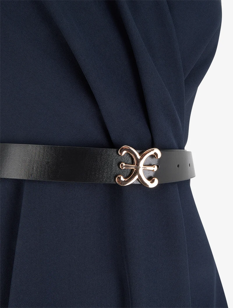 Robe patineuse sans manches à col cache-coeur - Marine
