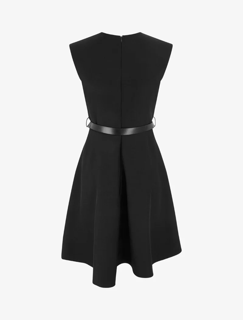 Robe patineuse sans manches à col cache-coeur - Noir