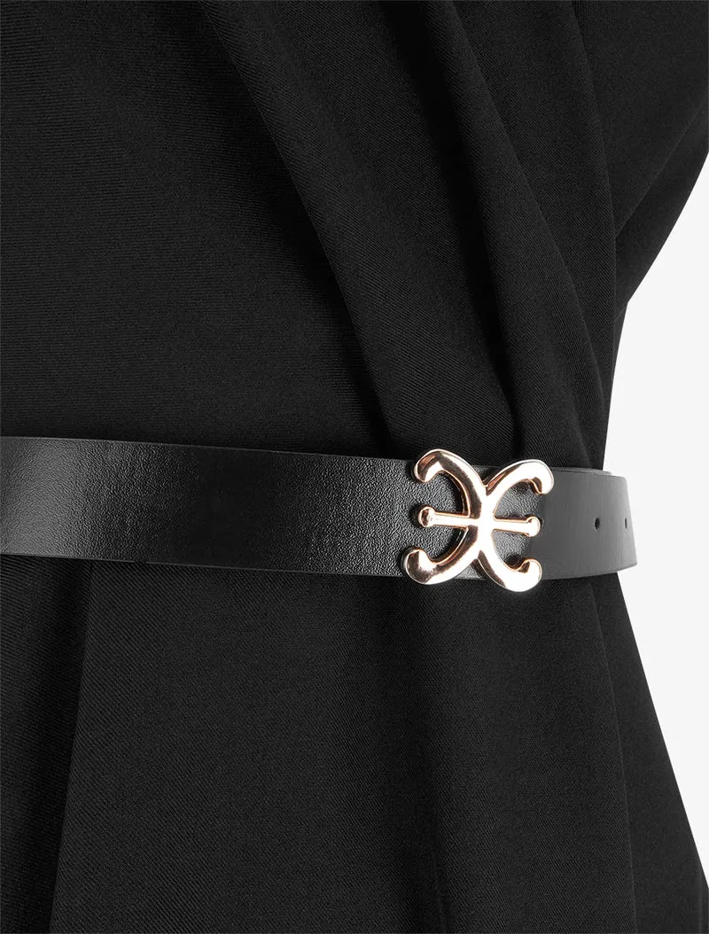 Robe patineuse sans manches à col cache-coeur - Noir