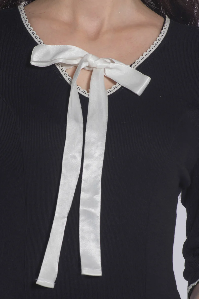 Star|100% Viscose Tie-Up Detail Mini Dress