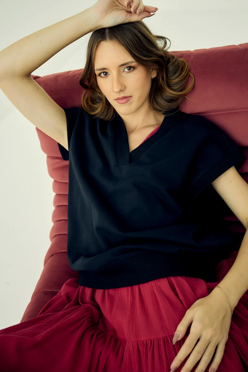 Zoey|Cotton Oversized Black T-Shirt