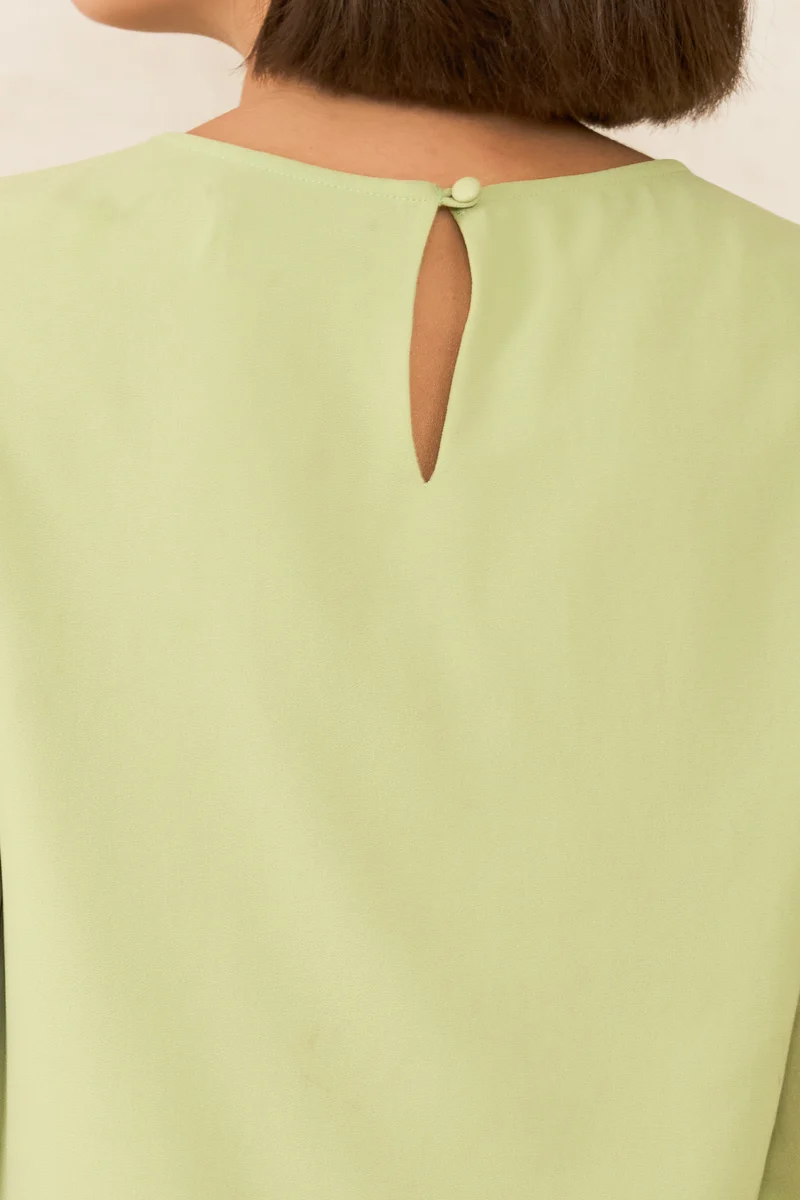 Gia|Georgette Vertical Ruffle Detail Top