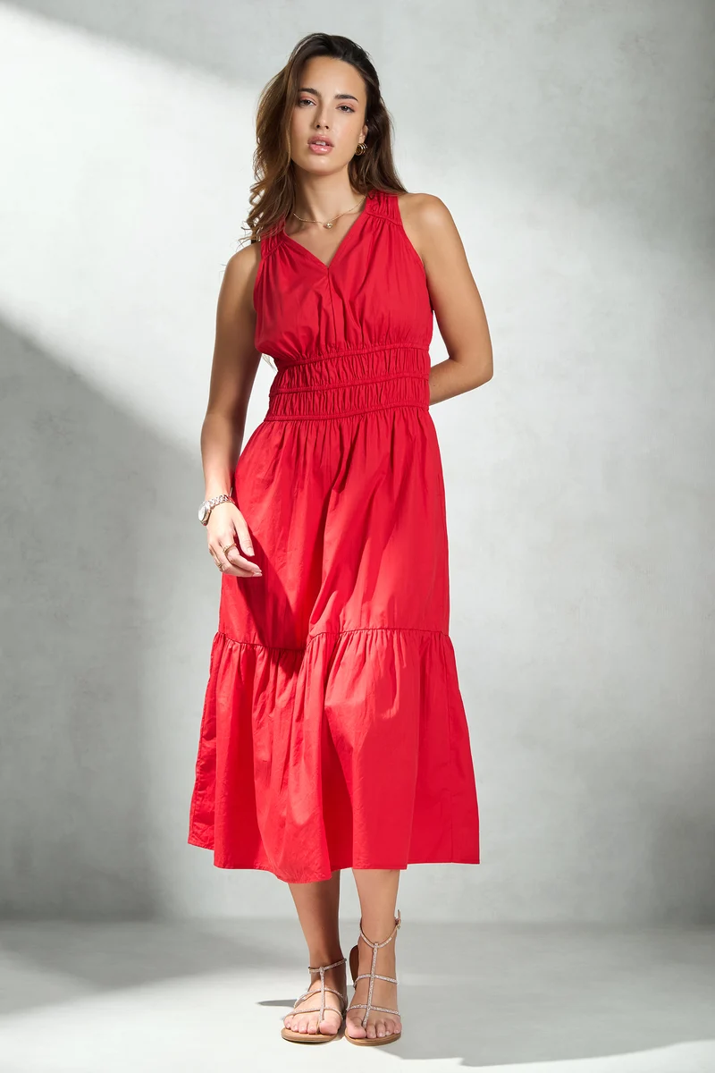 Eve|100% Cotton Tiered Dress